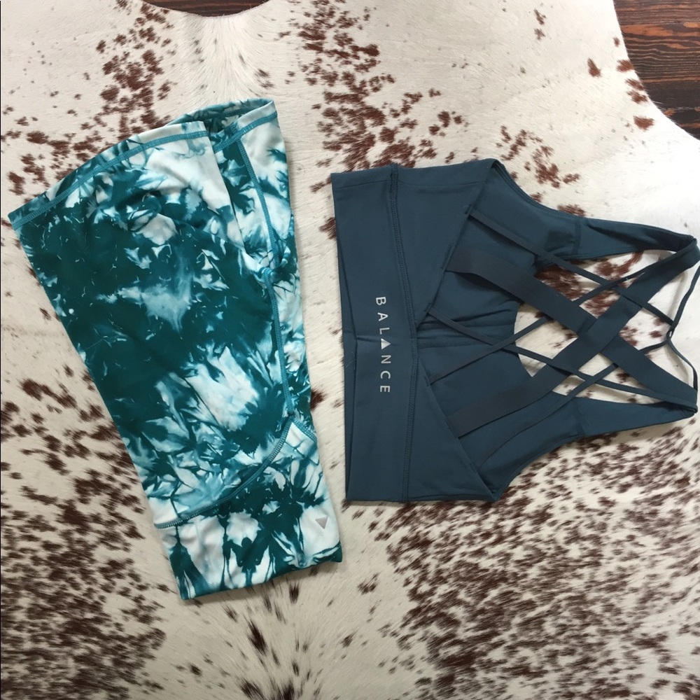 Balance athletics oasis rider shorts and bra set